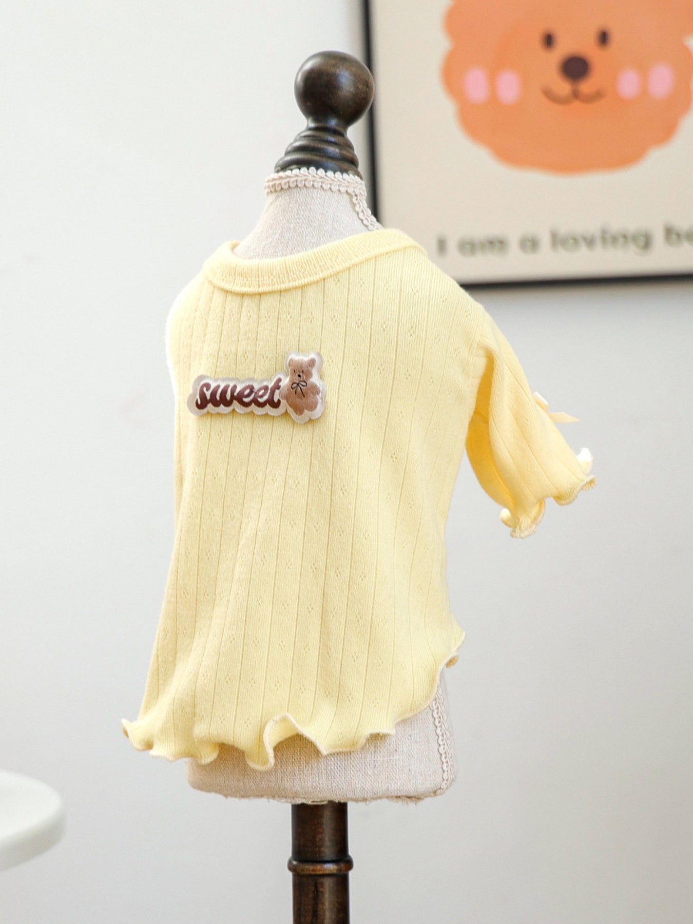 Sweet Bear Patch Ribbed Pet Top - Loving It Shop
