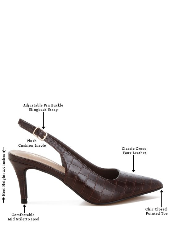 Halins Pointed Toe Slingback Heels