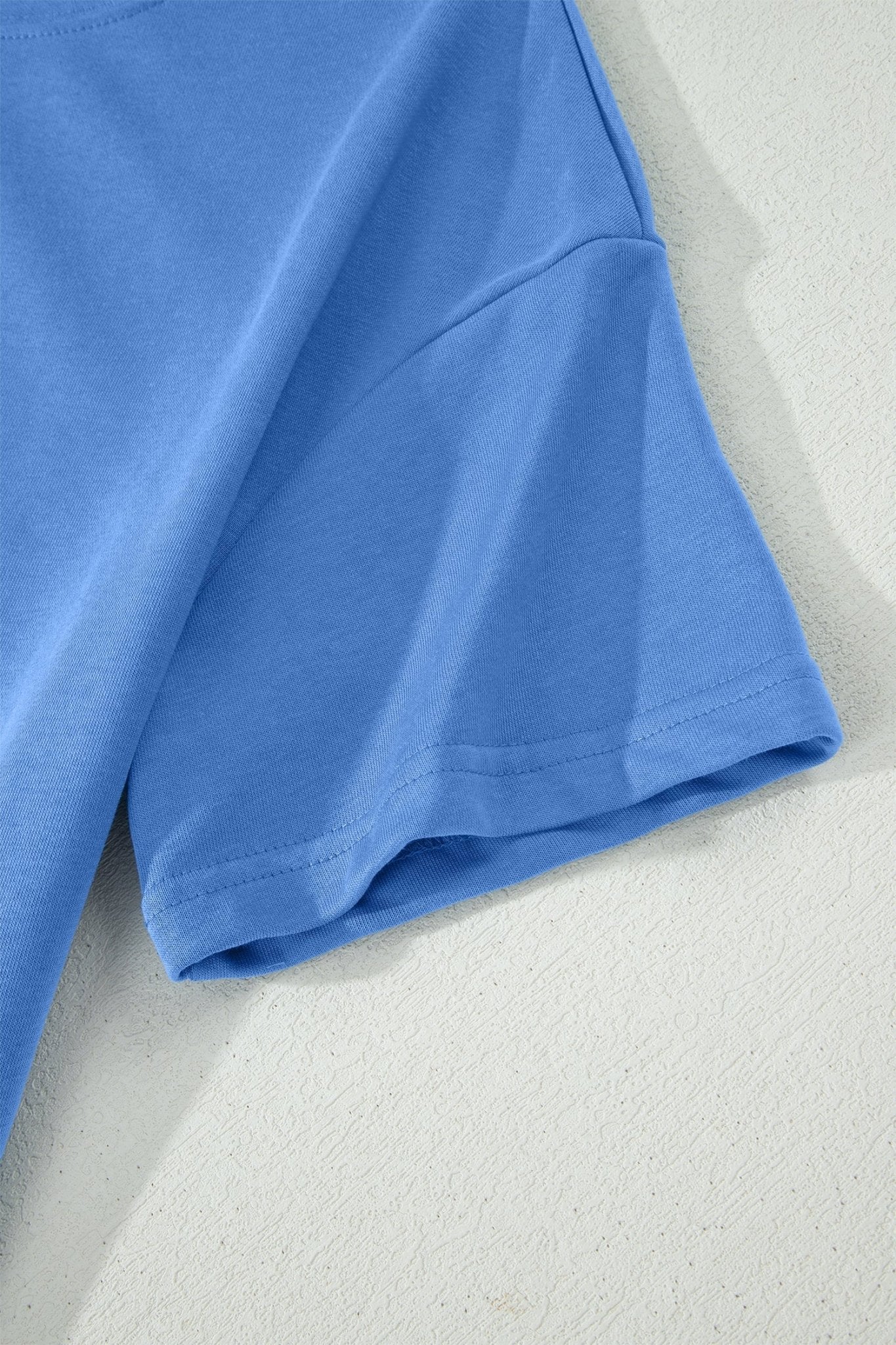 Sky Blue Solid Cover Oversize Tee Pocketed Casual Pants 2pcs Outfit - Loving It Shop