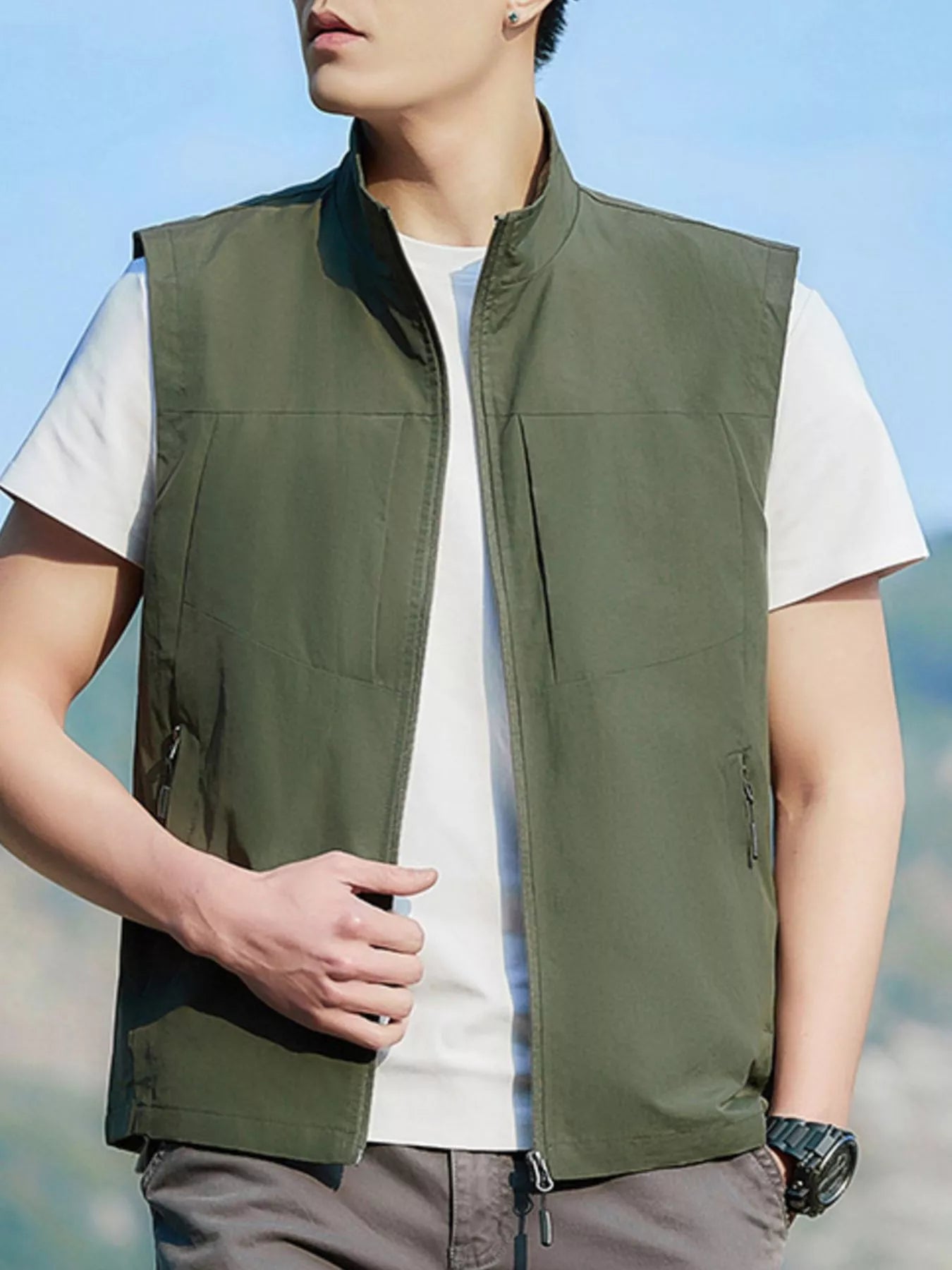 Men's Plus Size Lightweight Zip Up Vest - Loving It Shop