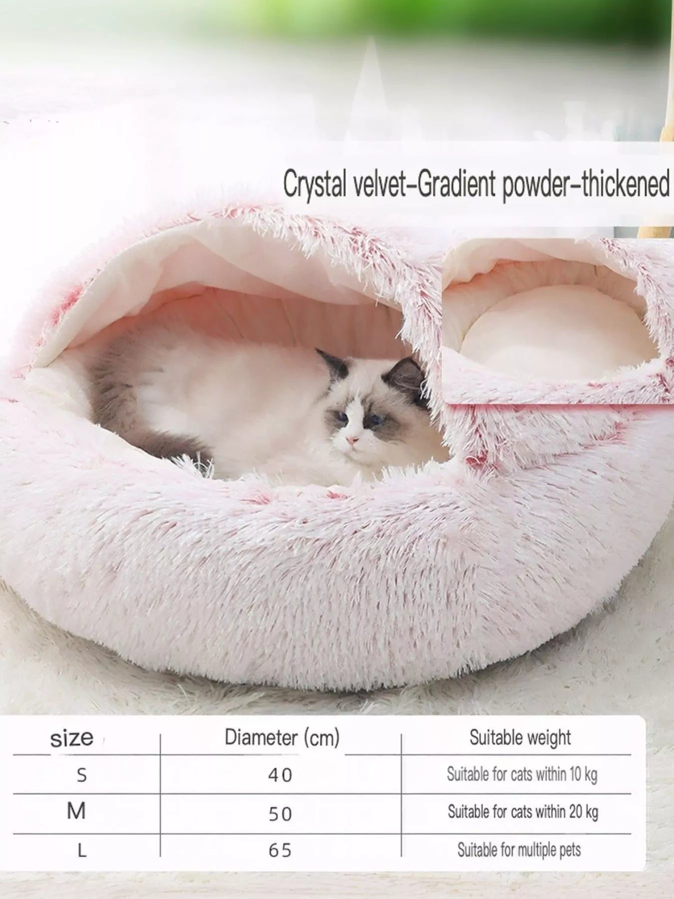 Round Plush Calming Pet Nest - Loving It Shop