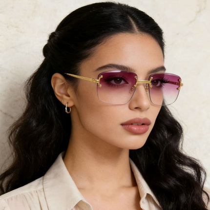 Rimless Gradient Tinted Sunglasses - Loving It Shop