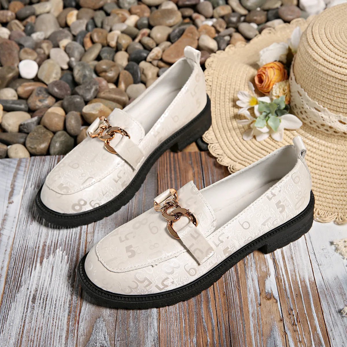 Round Toe Block Heels Loafers - Loving It Shop