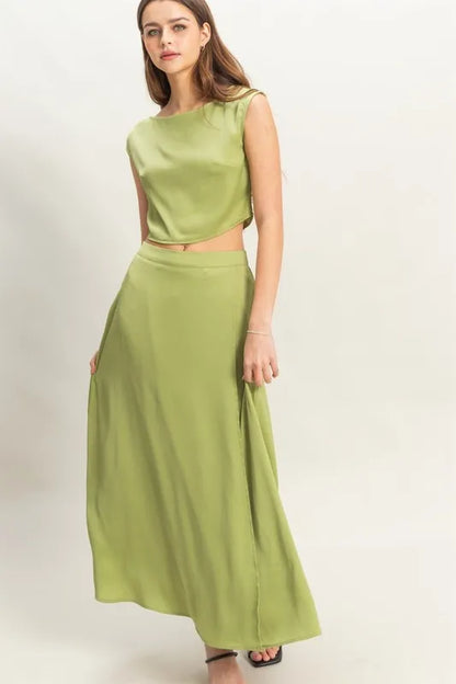 Sleeveless Top and Maxi Skirt Set