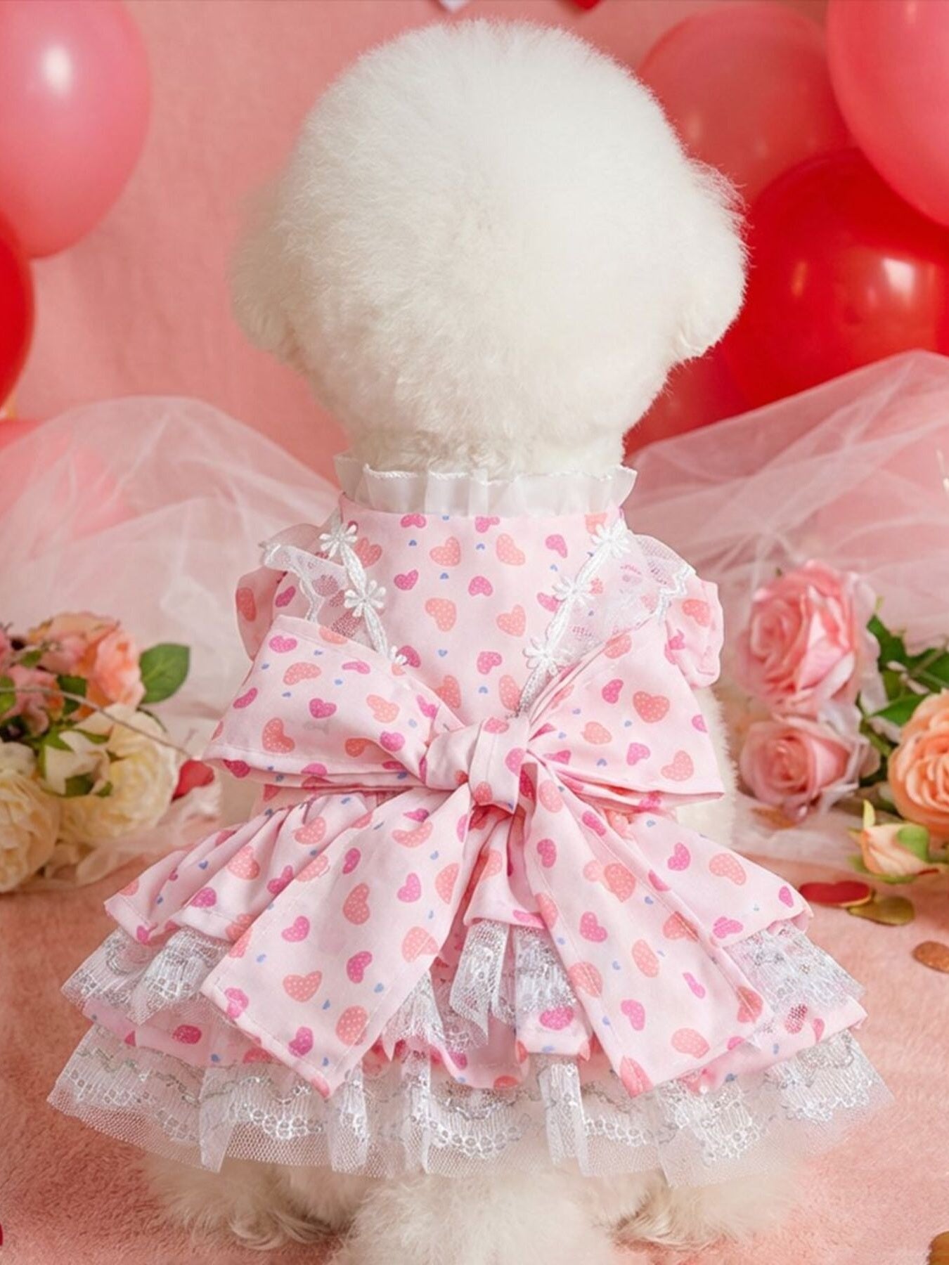 Bow Printed Pet Dress - Loving It Shop