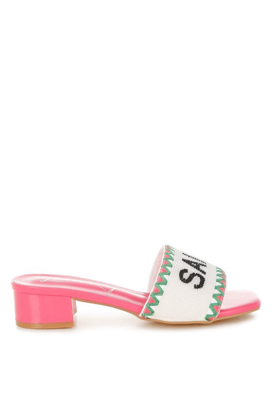 Poshta Saint Tropez Beaded Slip-On Heels