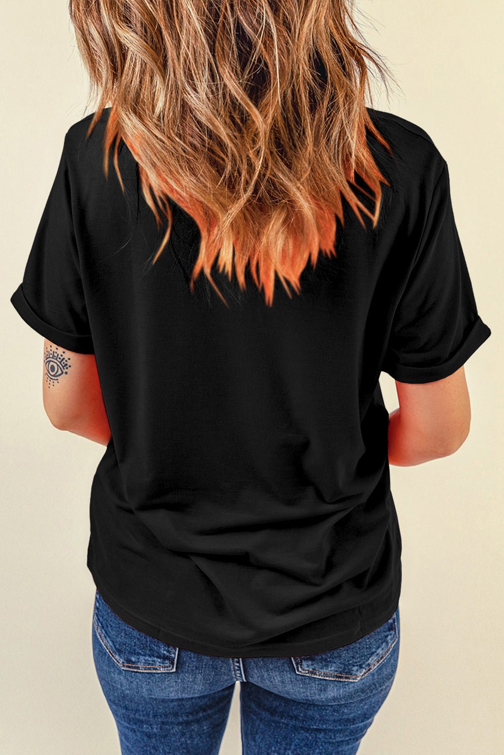 Black Colorful Floral Bunny Graphic Easter T Shirt - Loving It Shop