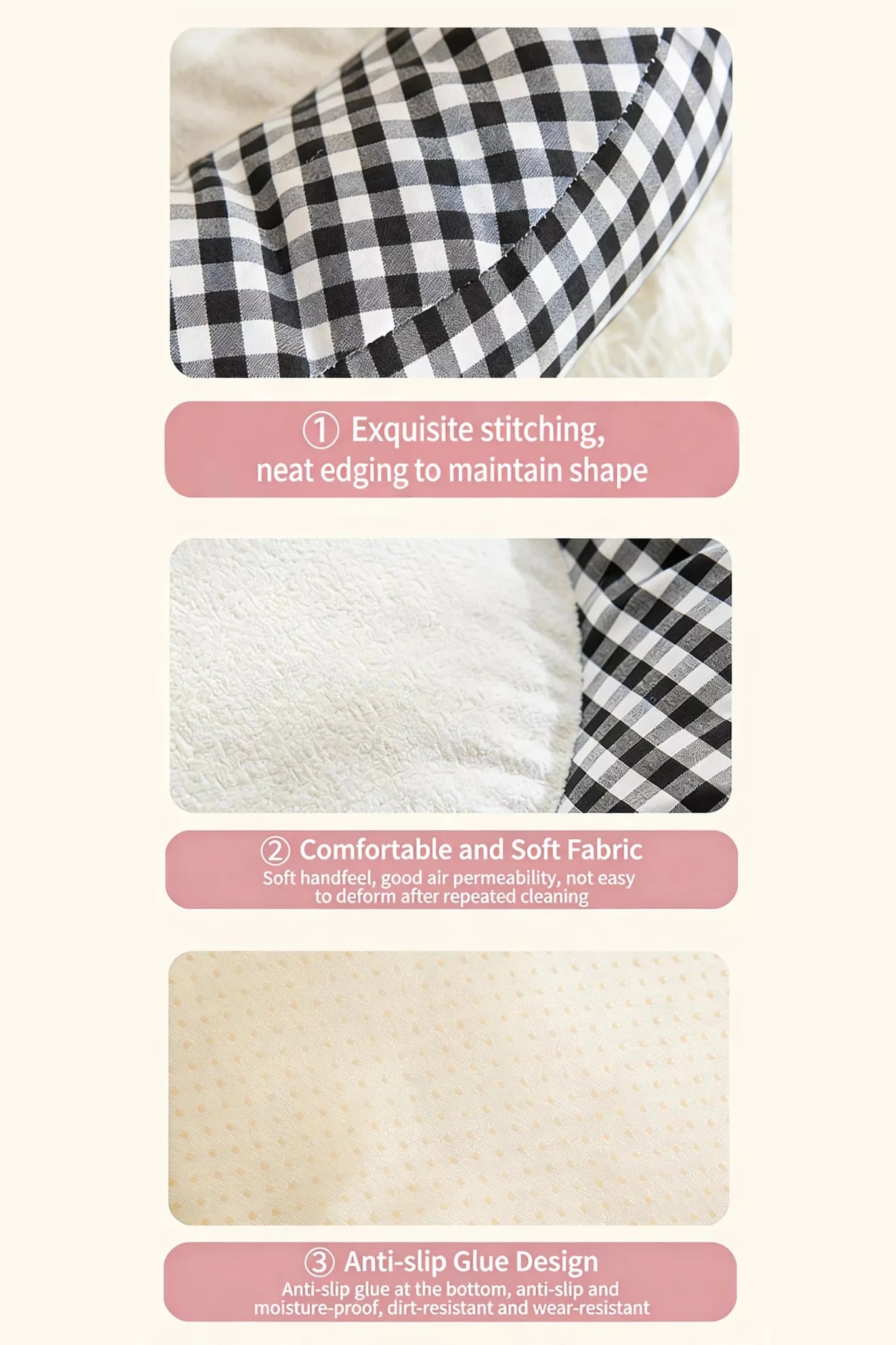 Cartoon Plaid Design Pet Mat with Bow - Loving It Shop