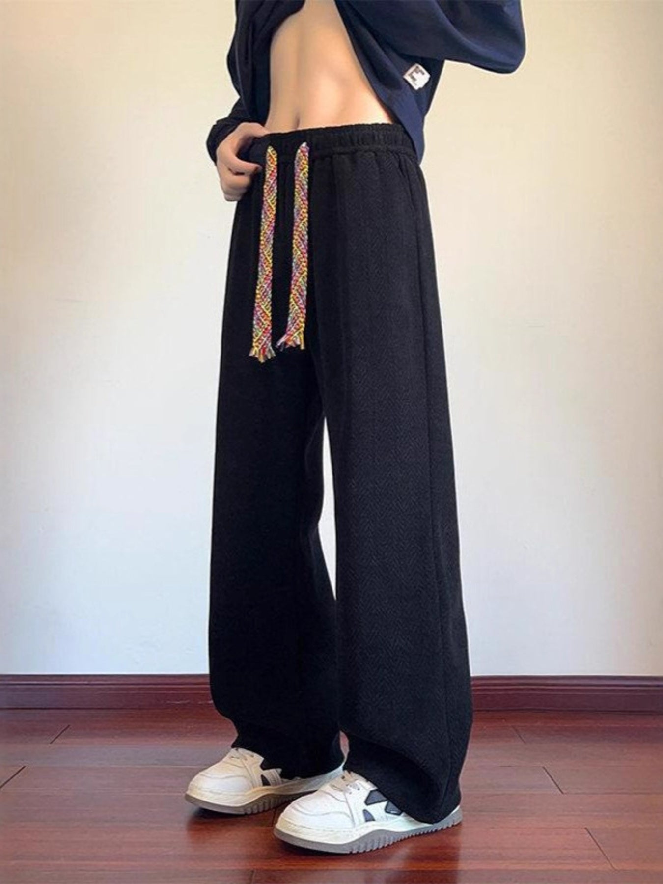 Men's Plus Size Textures Wide Leg Pants