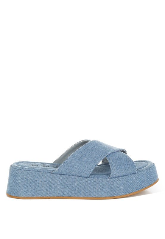 Karbi Denim Flatform Slip Ons - Loving It Shop