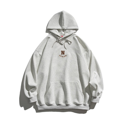 Simple Letter Embroidery Couple Hoodies Men And Women Casual Sweatshirt