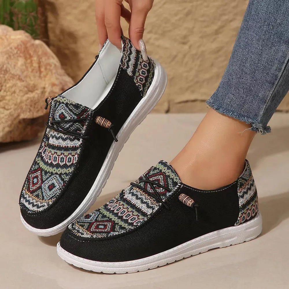 Geometric Round Toe Flat Slip - Ons - Loving It Shop
