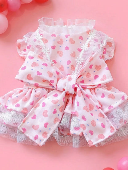 Bow Printed Pet Dress - Loving It Shop