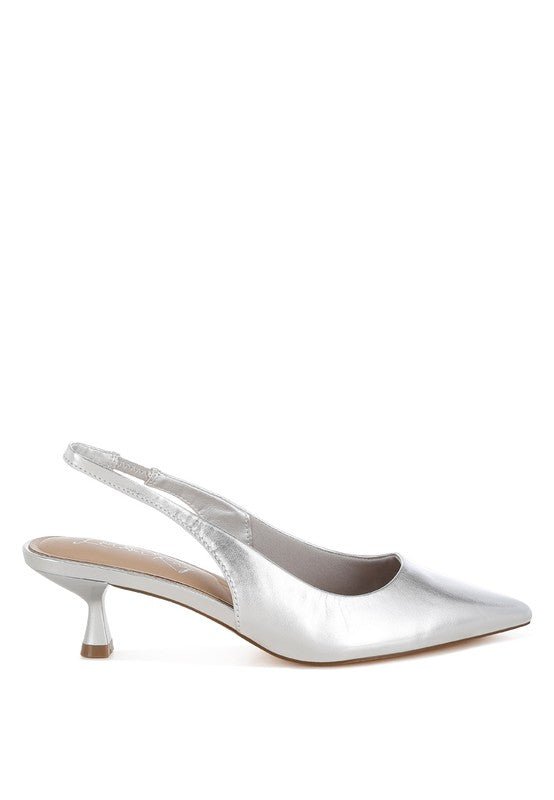 Pentas Kitten Heel Slingback Sandals - Loving It Shop