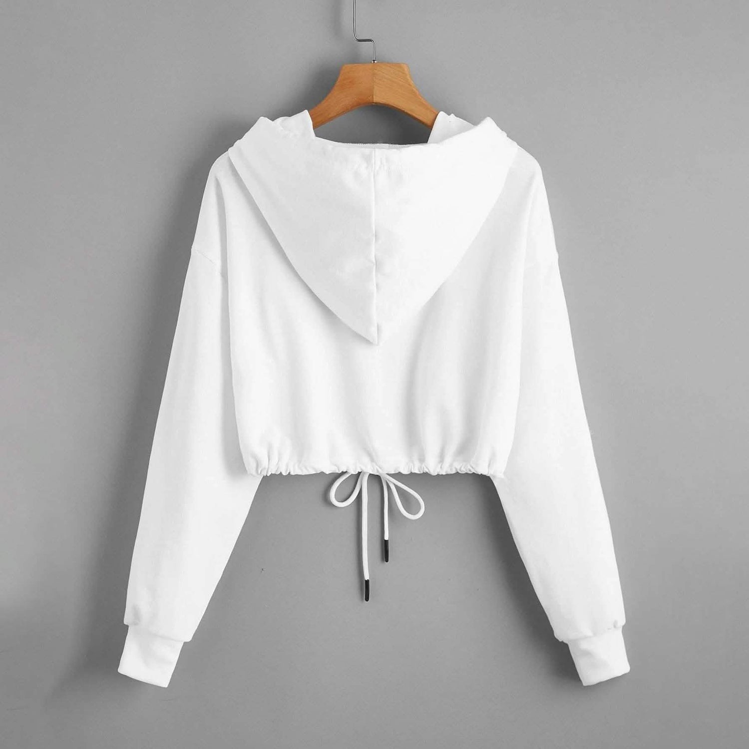 Butterfly Print Drawstring Hem Hoodie