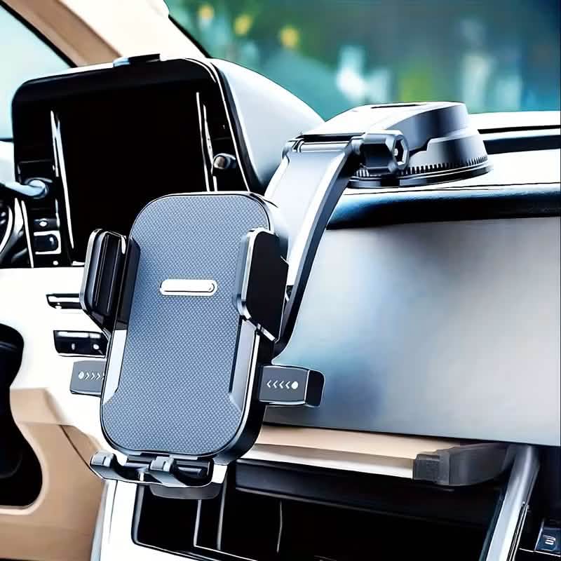 Adjustable Car Phone Holder – Suction Cup Dashboard Mount, Anti-Slip Grip, iPhone &amp; Android