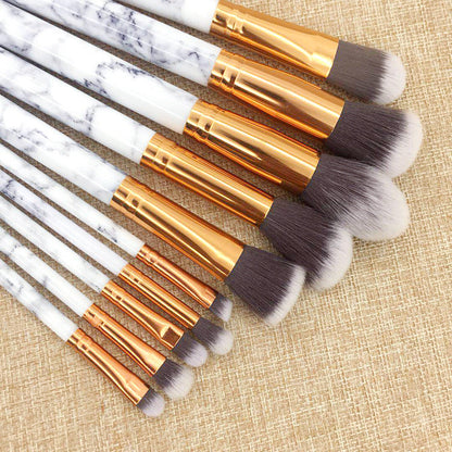 Marble Pattern Makeup Brush Set