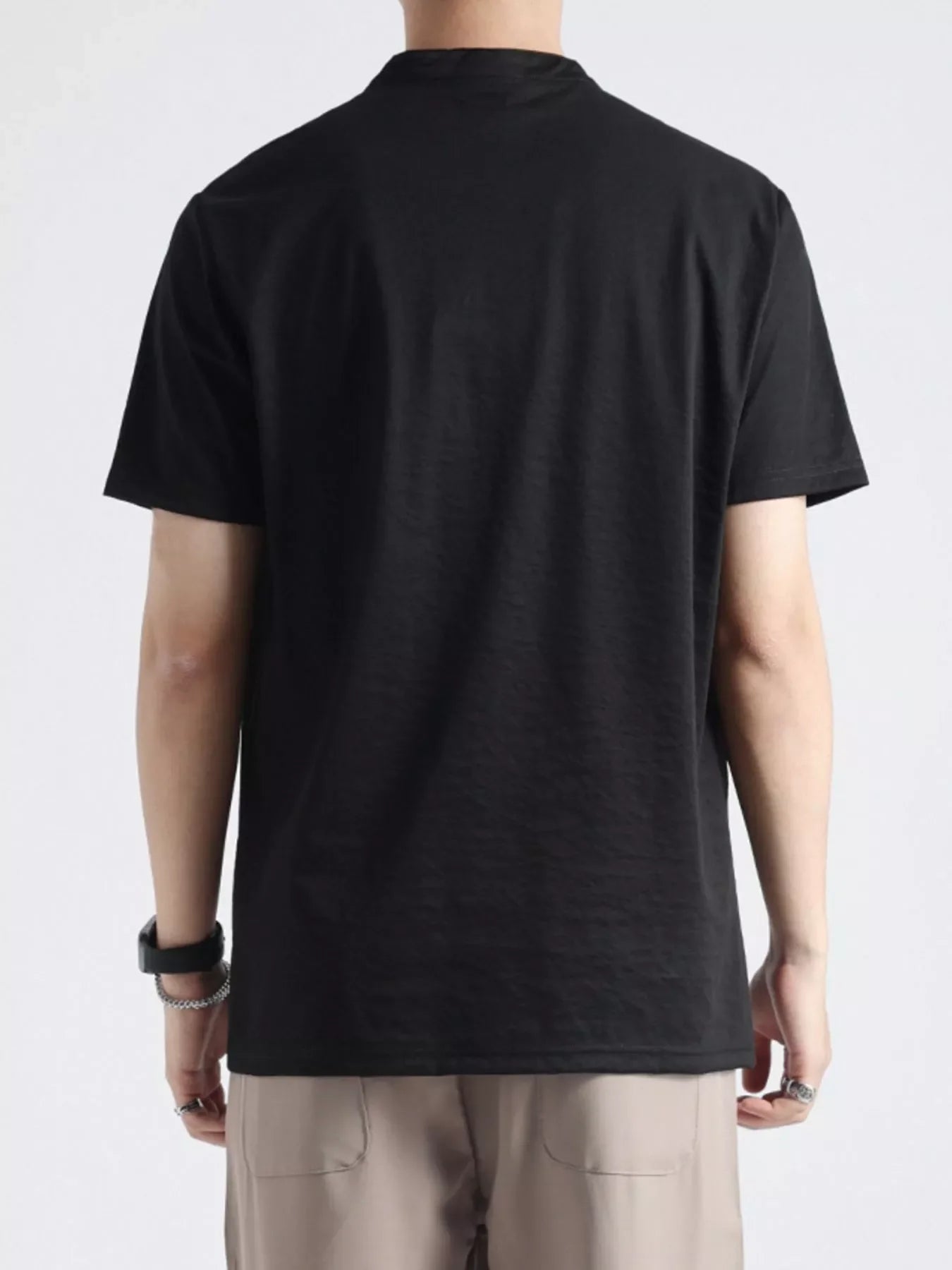 Men's Plus Size Button Detail Short Sleeve Top - Loving It Shop