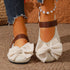 Bow Decor Round Toe Slip - Ons - Loving It Shop