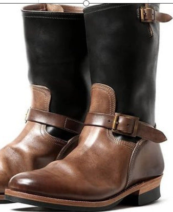 Low Heeled Autumn And Winter Round Toe Mid Tube Men&