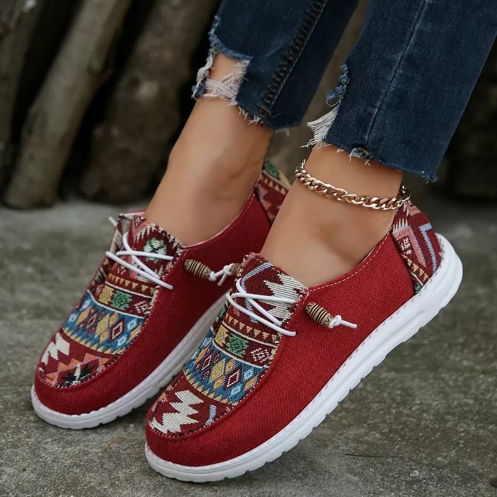Geometric Round Toe Flat Slip - Ons - Loving It Shop