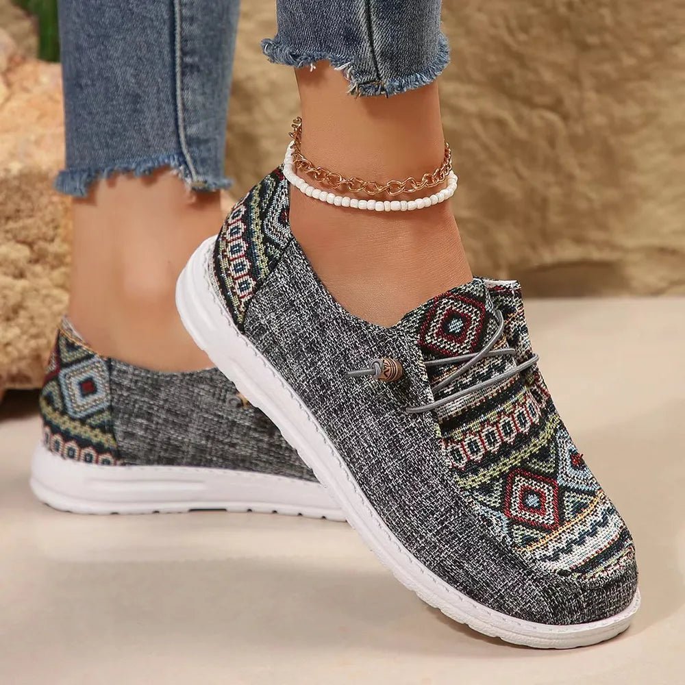 Geometric Round Toe Flat Slip - Ons - Loving It Shop