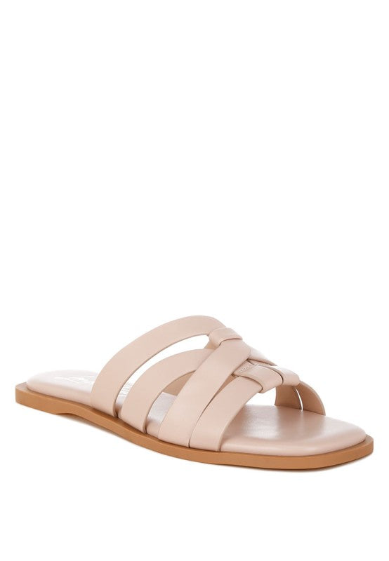 Sebal Strappy Faux Leather Slip Ons
