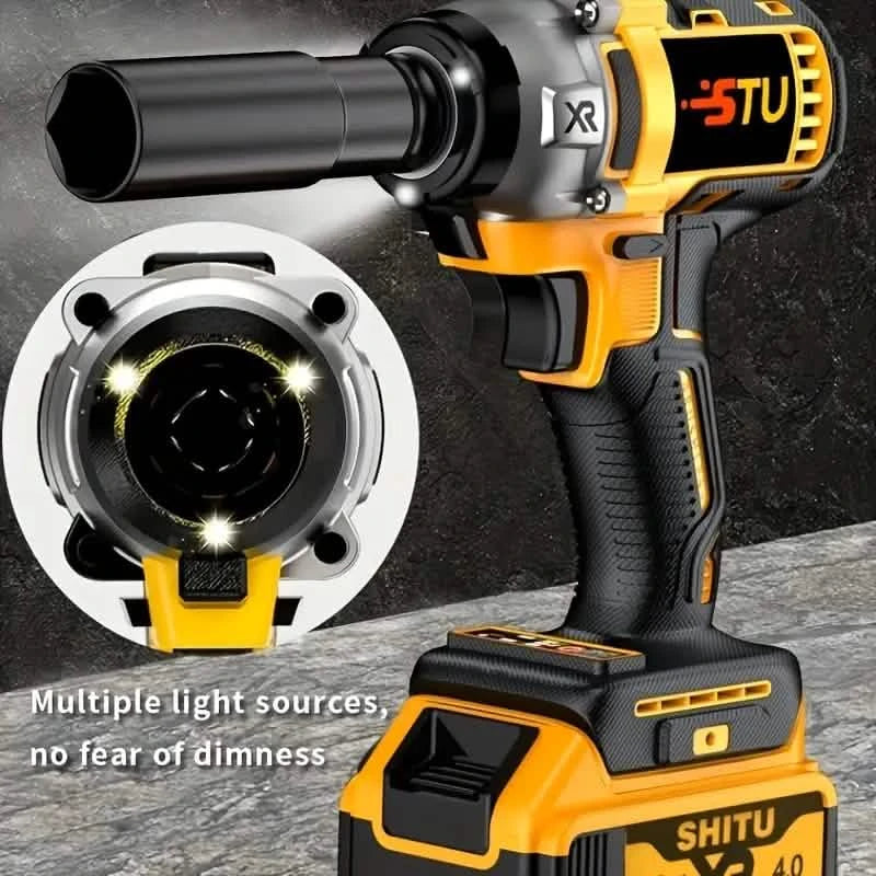 21V Cordless Brushless Impact Wrench Drill Kit – Lithium Drill + Battery x1, 4000mAh Battery, Toolbox &amp; Accessories