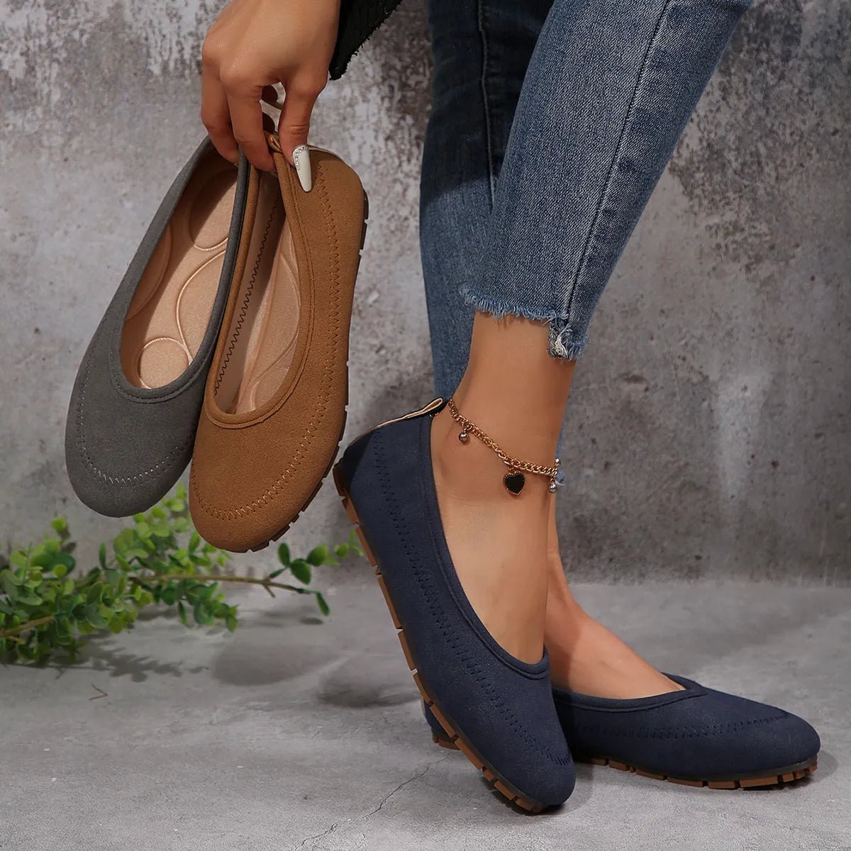 Round Toe Flat Slip - Ons - Loving It Shop