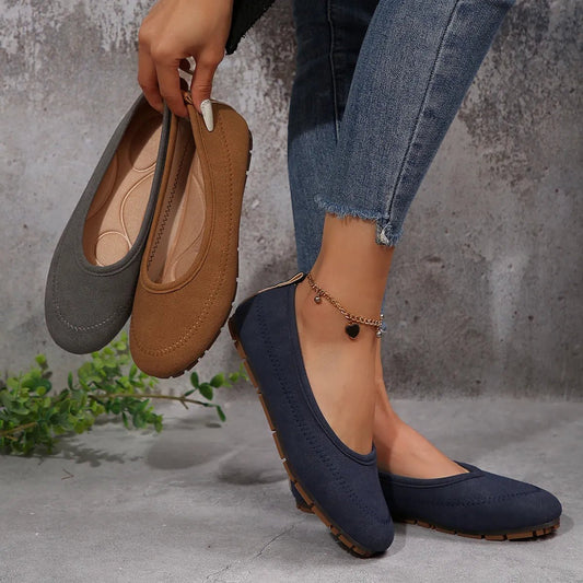 Round Toe Flat Slip - Ons - Loving It Shop