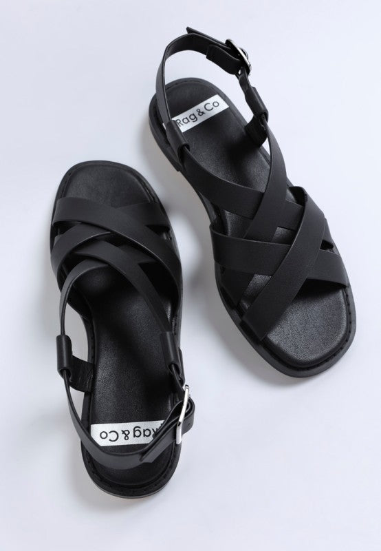 Kapaka Real Leather Flat Gladiator Sandals
