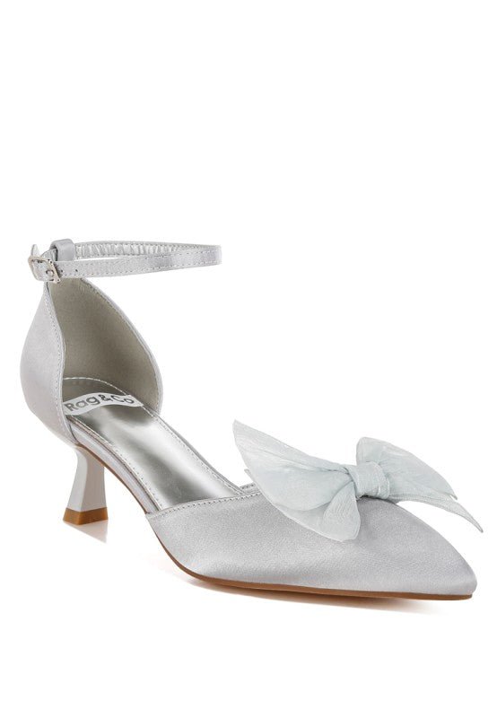 Cadell Bow Detail Satin Sandals - Loving It Shop