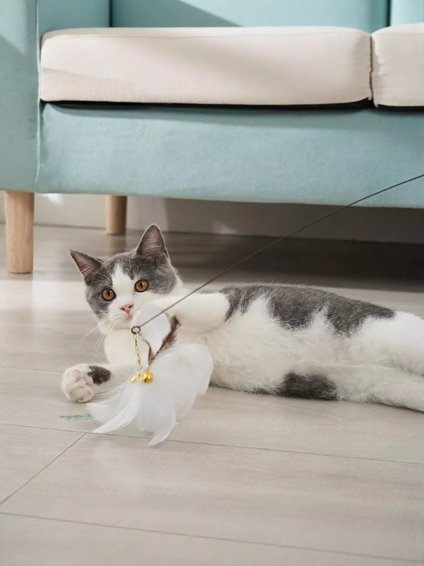 Interactive Feather Teaser Cat Wand Toy - Loving It Shop