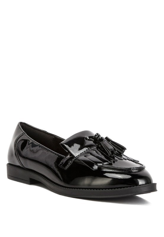 Valerie Tassel Detail Patent Loafers - Loving It Shop