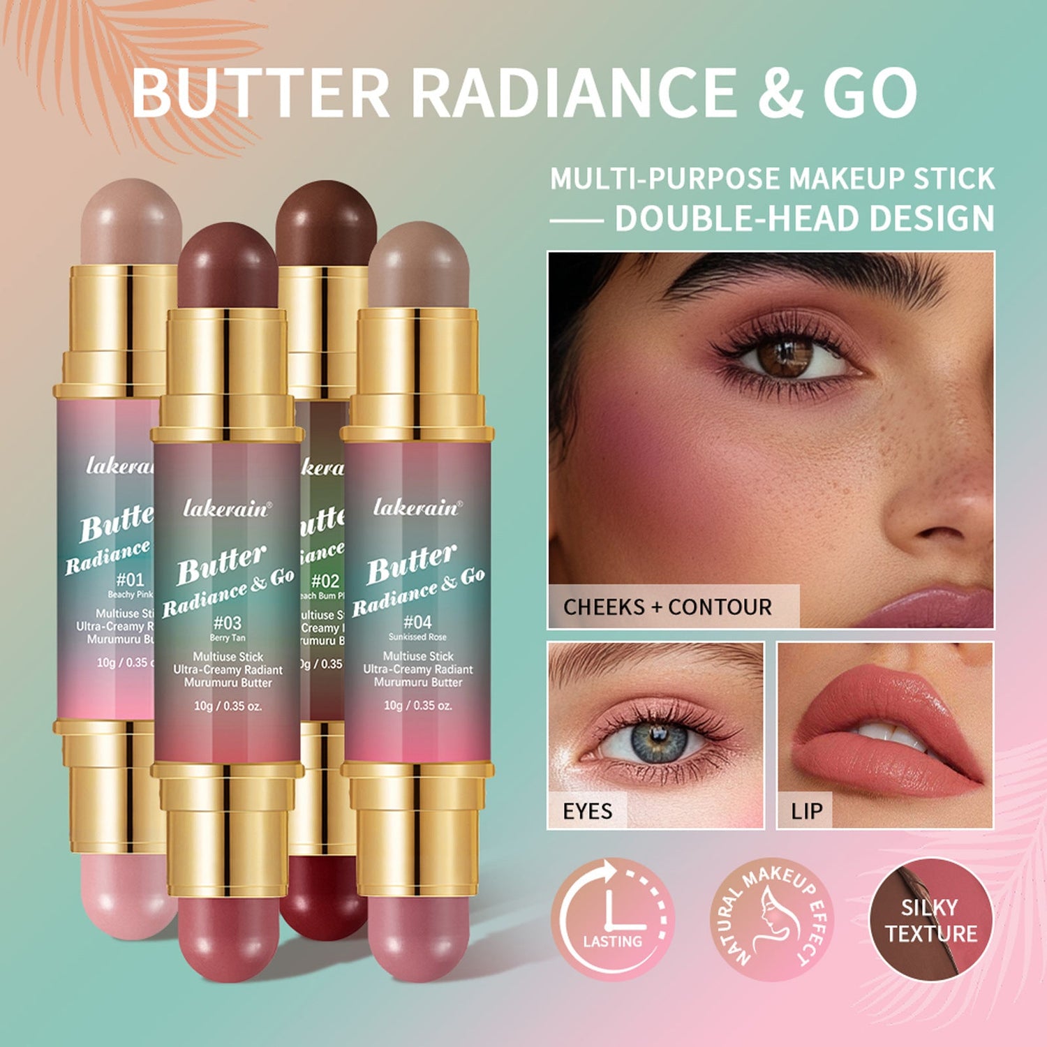 Natural Nude Makeup Double-headed Three-dimensional Face Repair Blush Stick