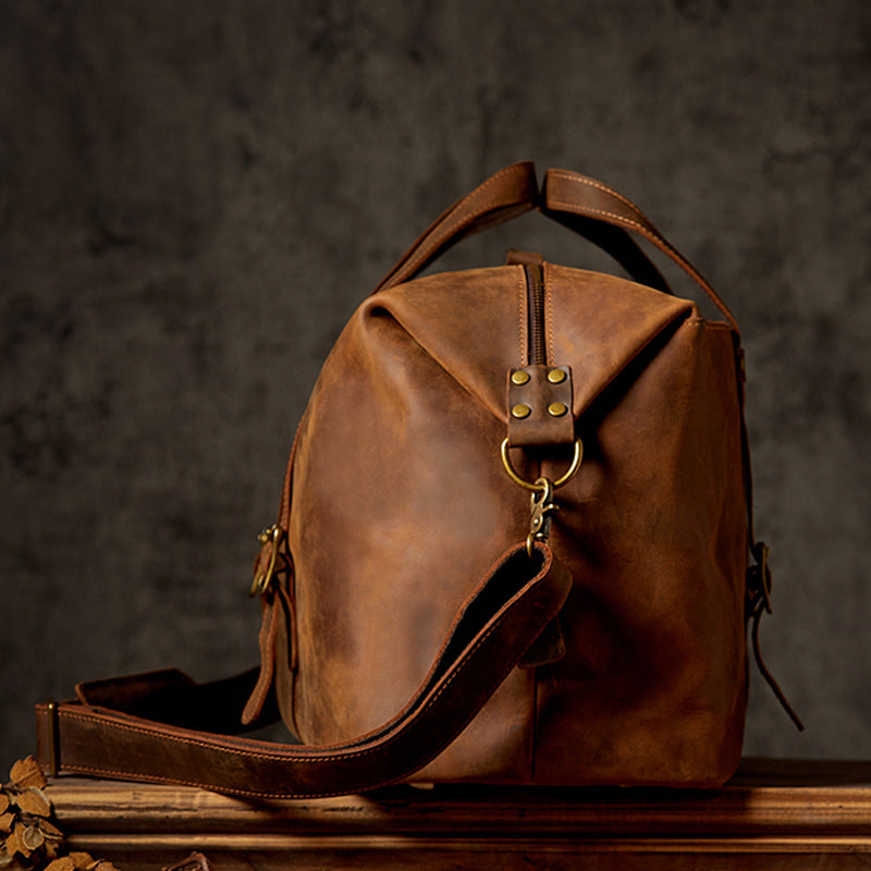Genuine Leather Large-capacity Luggage Bag Men&