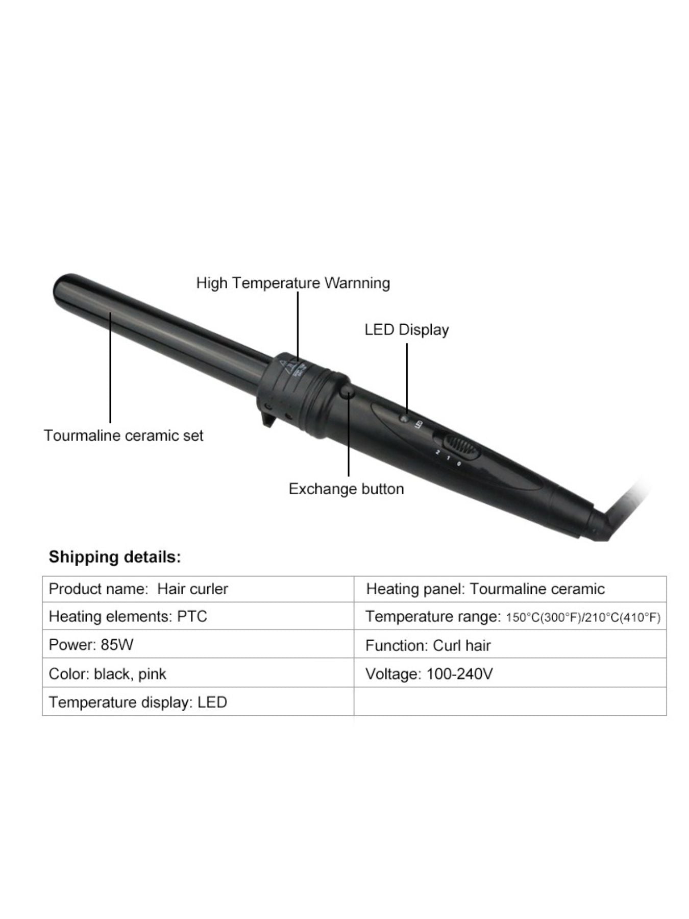 6 - in - 1 Interchangeable Curling Iron - Loving It Shop