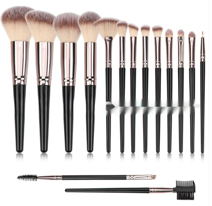 Black Makeup Brush Set – Face &amp; Eyes
