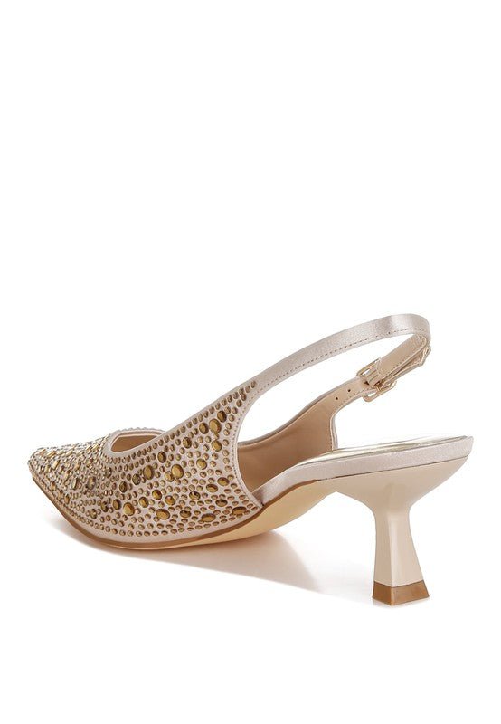 Vernaos Pointed Toe Rhinestone Slingbacks - Loving It Shop