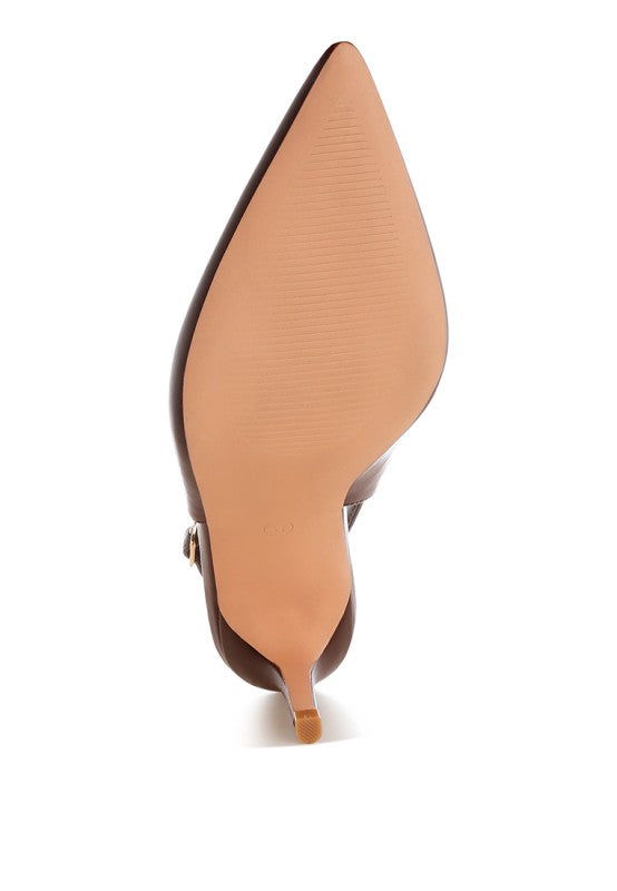 Jaoba Pointed Toe Pin Buckle Slingbacks