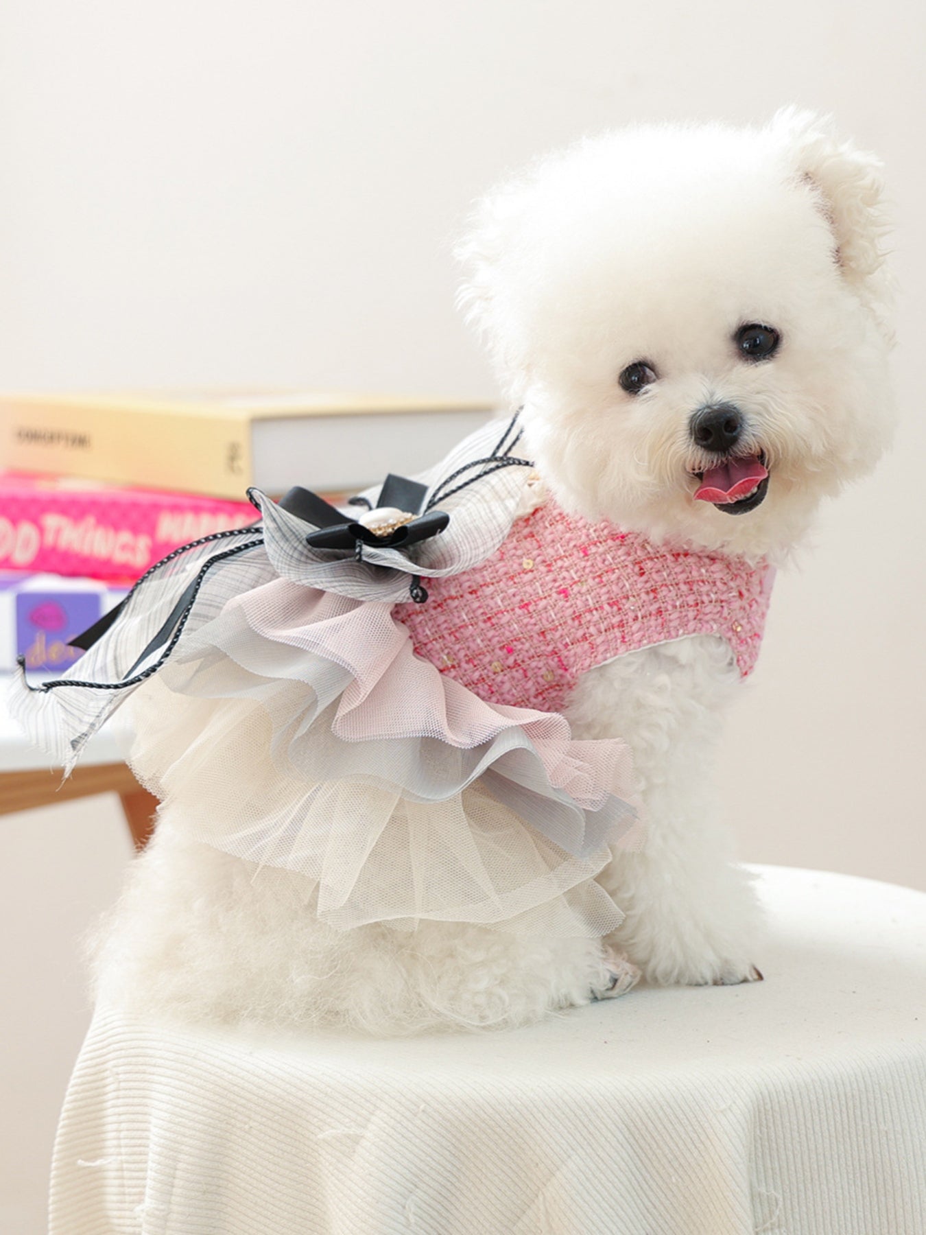 Tweed Pet Dress with Ruffle - Loving It Shop