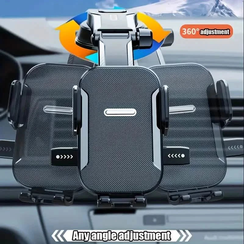 Adjustable Car Phone Holder – Suction Cup Dashboard Mount, Anti-Slip Grip, iPhone &amp; Android