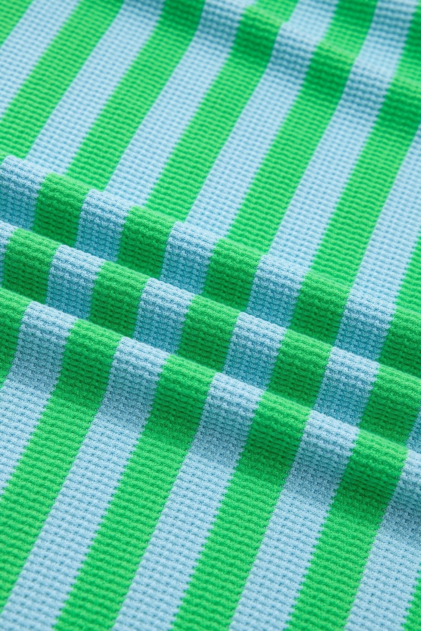 Green Stripe Puff Short Sleeve T Shirt Matching Shorts Set - Loving It Shop