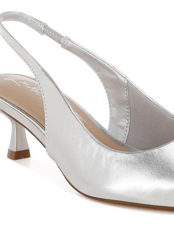 Pentas Kitten Heel Slingback Sandals - Loving It Shop
