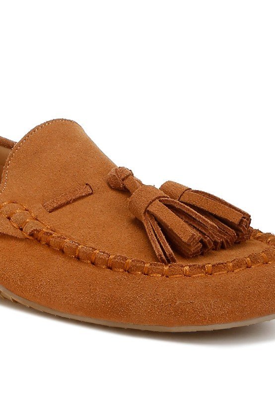 Kipstar Real Suede Leather Tassel Loafers - Loving It Shop