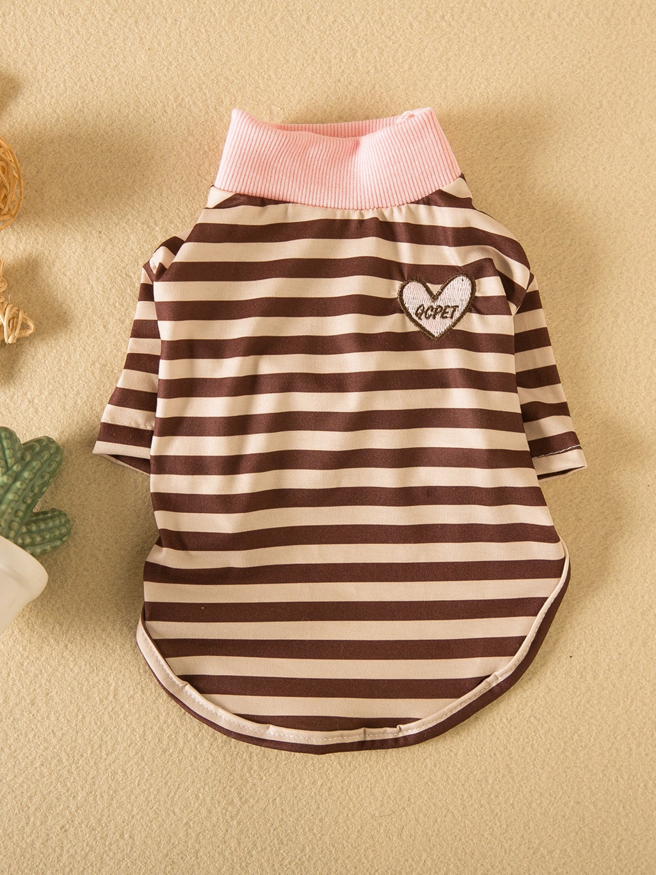 Striped Heart Patch Pet Top - Loving It Shop