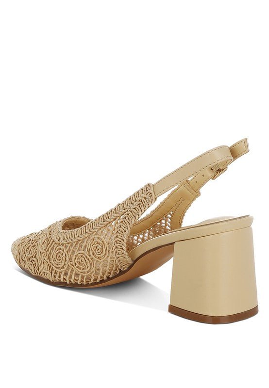 Tolina Woven Design Slingback Sandals - Loving It Shop
