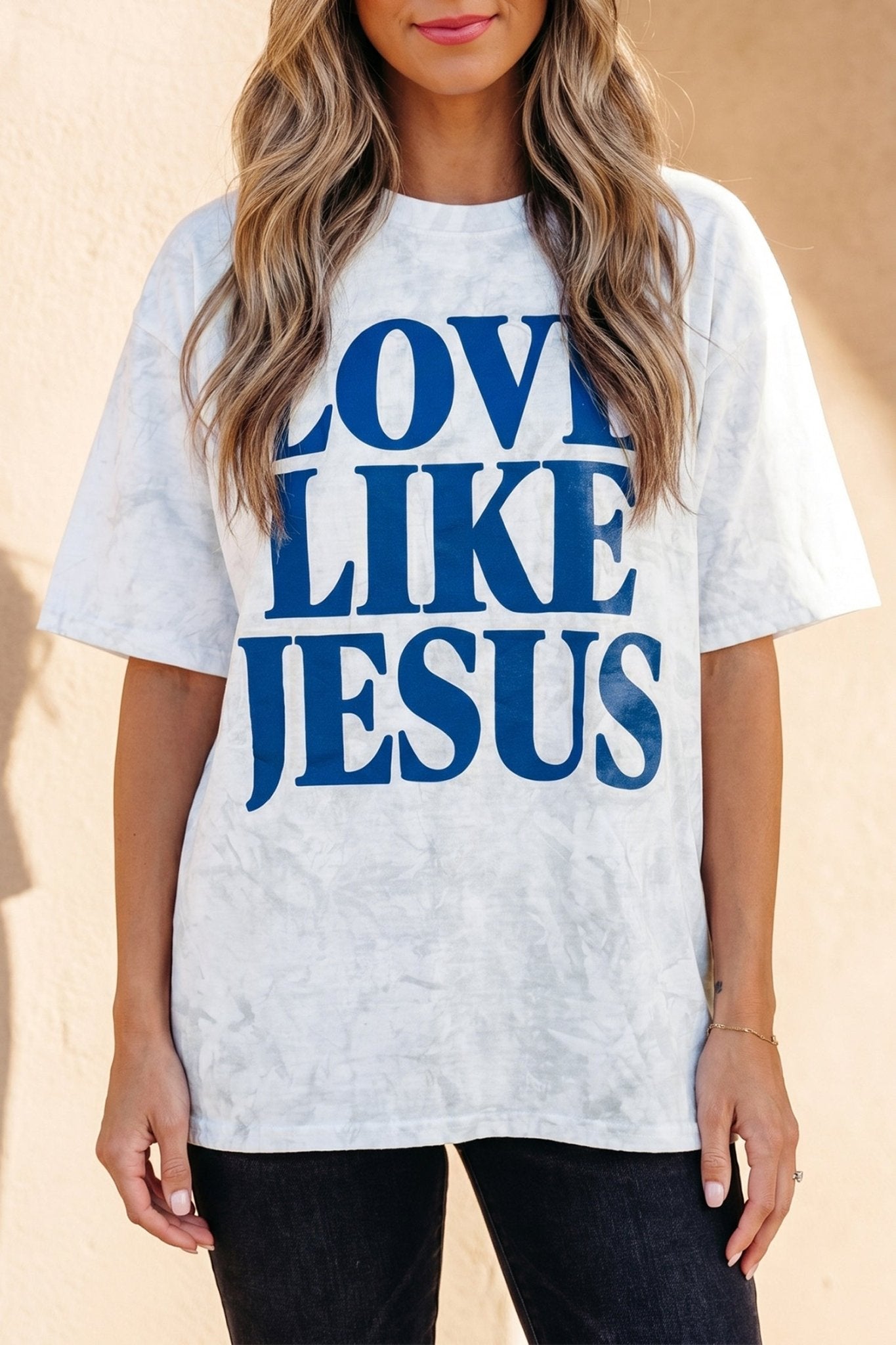 Gray Love Like Jesus Camouflage Oversized T Shirt - Loving It Shop