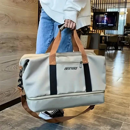 Nylon Duffel Bag for Travel – Large Capacity, Foldable, Shoe Compartment – Men &amp; Women