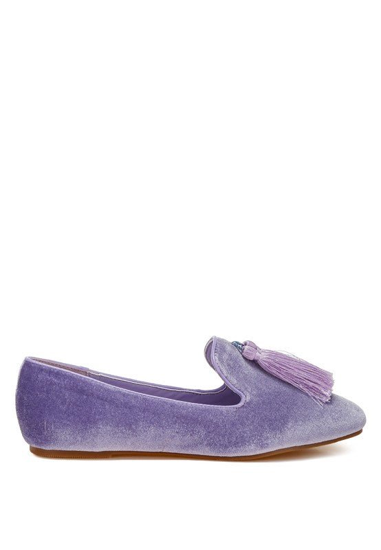 Tromso Iconic Tassel Detail Velvet Loafers - Loving It Shop